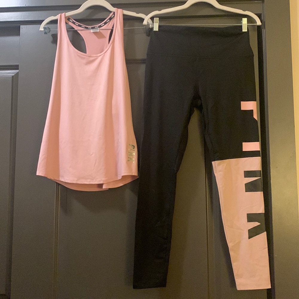 PINK Pink and Black Workout Set